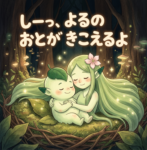 しーっ、よるの おとが きこえるよ 表紙