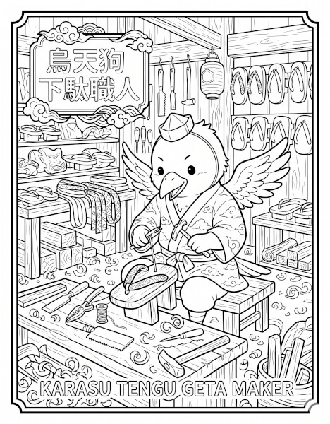 Karasu Tengu Geta Maker Coloring Page